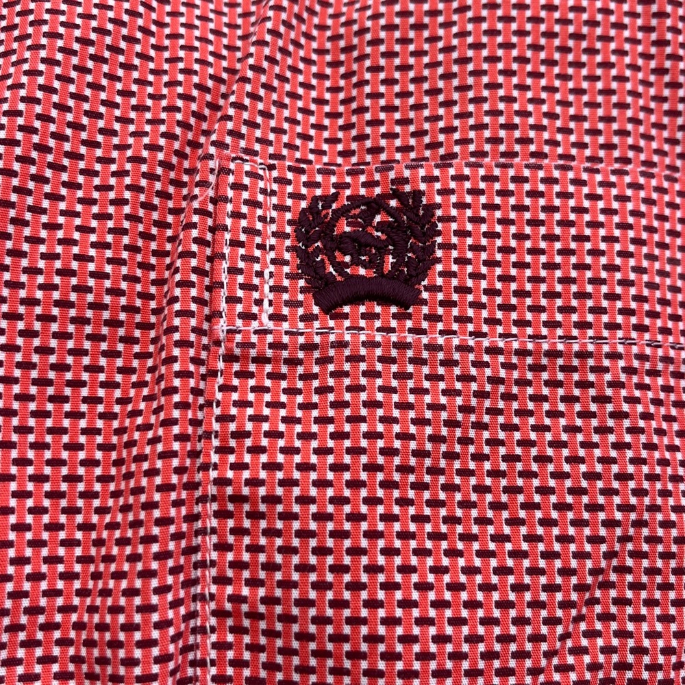 Cinch Red And White Patterned Button Down Shirts - image 2